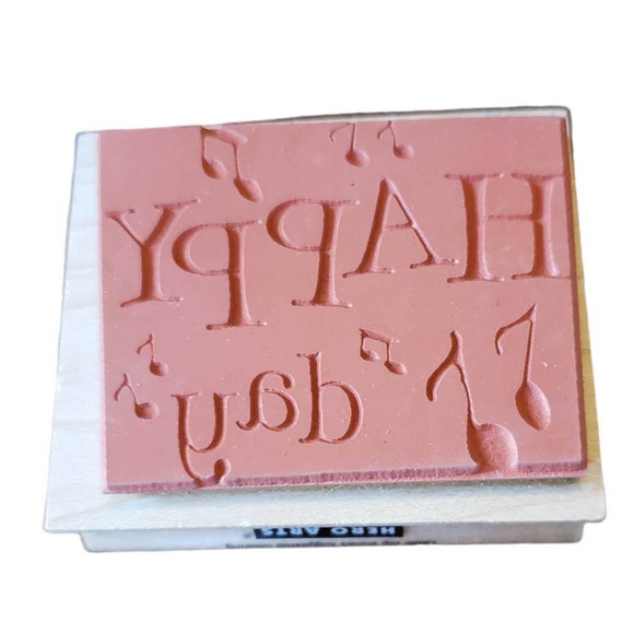Hero Arts Happy Day Confetti Wood Mounted Rubber Stamp E3733 - Picture 8 of 8